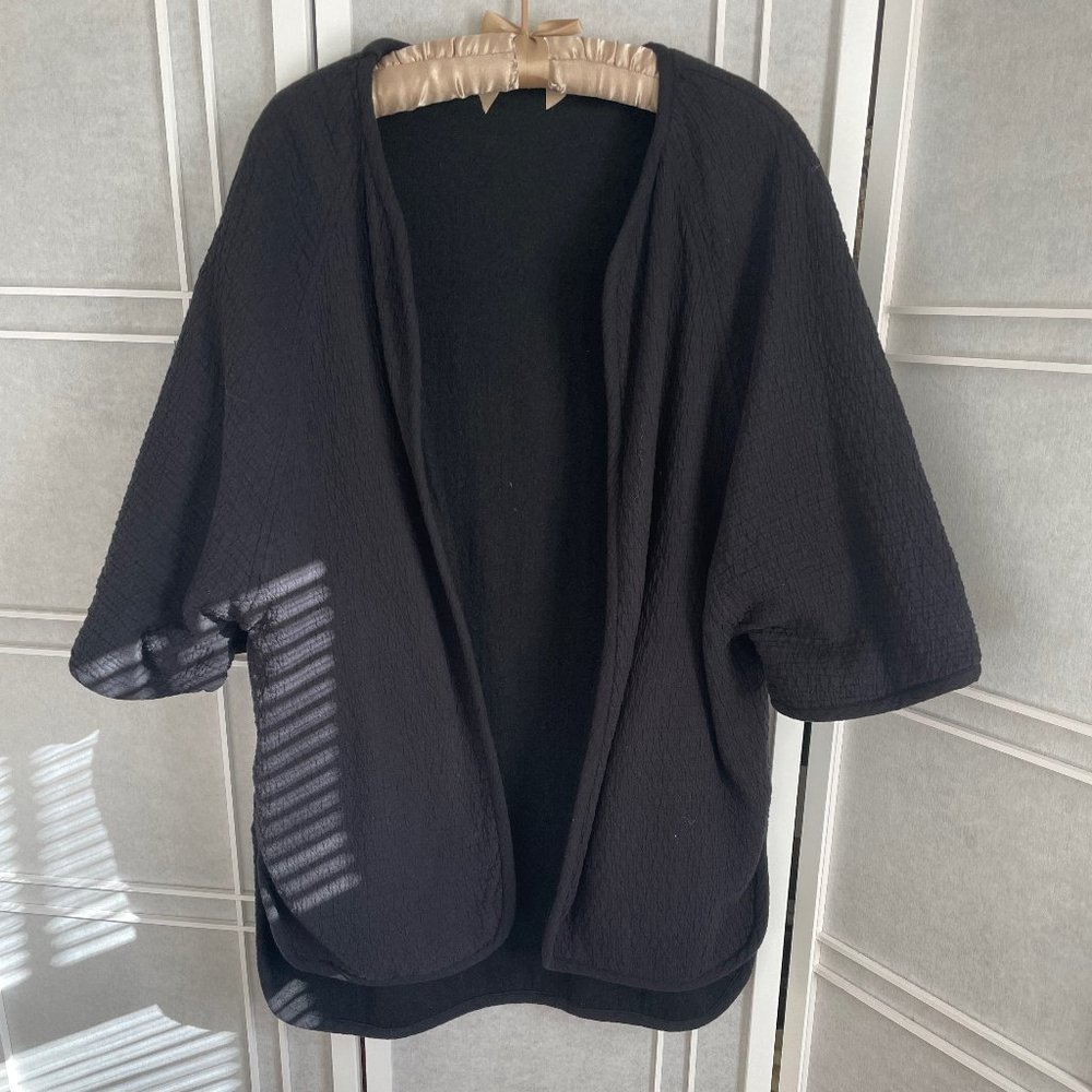 Black Crane Reversible Cardigan/ Kimono